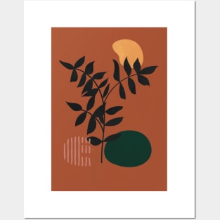 Boho Terracotta Plant 1 Posters and Art